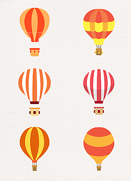 黄色热气球卡通设计元素