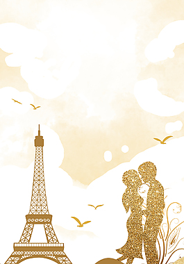 金色浪漫七夕背景