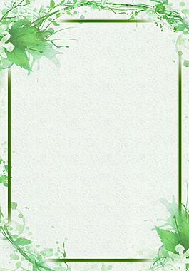 简约绿叶装饰边框绿色背景素材