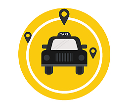 卡通黄色图标出租车元素