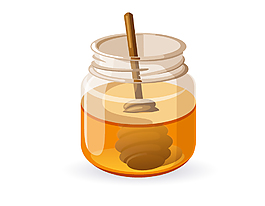 一罐蜂蜜矢量素材