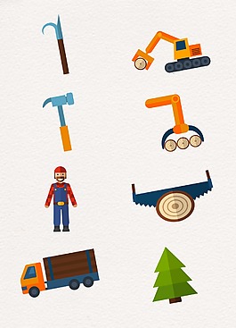 工具伐木设计图案
