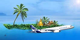 美丽清新泰国海岛广告背景
