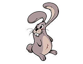 卡通灰色小兔子矢量元素