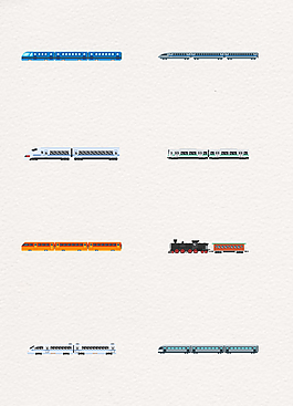 8款简洁卡通高铁设计元素