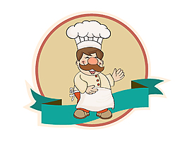 卡通可爱厨师图标元素