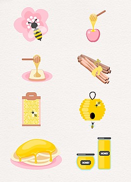粉色黄色蜂蜜设计