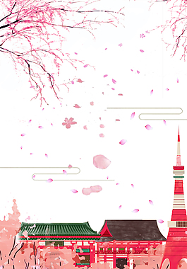 唯美樱花节日本旅游背景