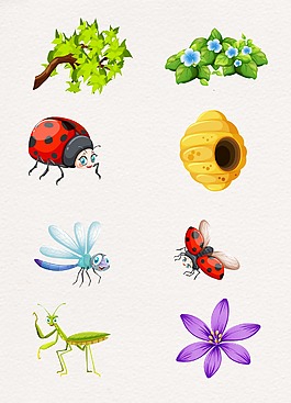卡通自然昆虫设计