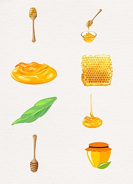 黄色食物蜂蜜设计