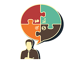 简约创意拼图对话框矢量图