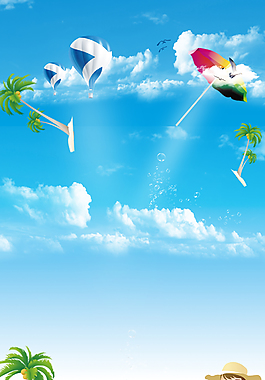 夏日清凉展架背景