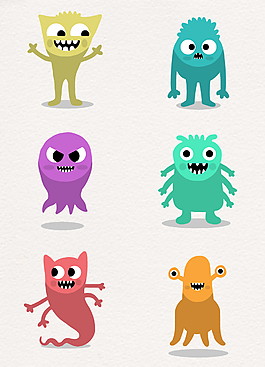 矢量生物设计卡通怪物形象