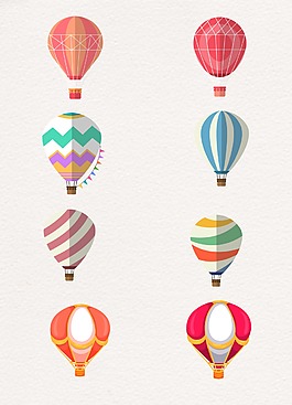 淡色卡通小清新热气球设计
