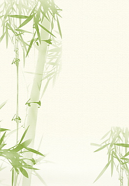 手绘简约竹子绿色背景素材