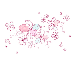 手绘漂亮粉色花朵矢量素材