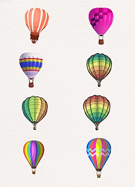 炫彩设计卡通热气球