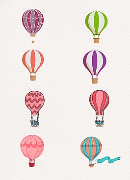 粉色卡通设计热气球