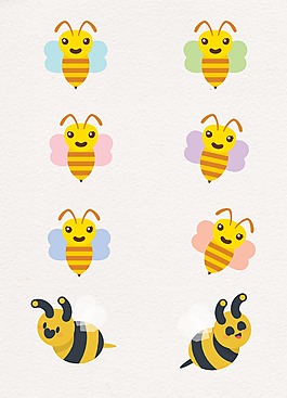 彩色卡通设计小蜜蜂