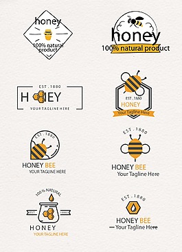 创意艺术字设计蜜蜂图标