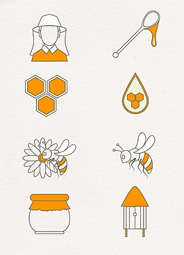 黄色蜜蜂元素设计图案