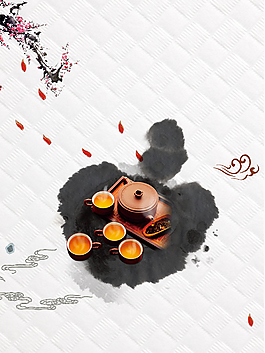 中国风传统茶文化海报背景