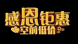 感恩钜惠空前低价立体字艺术字设计