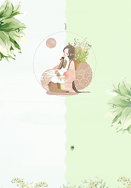 小清新文艺八月你好夏季背景