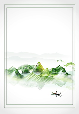 清新美丽绿色山峰广告背景