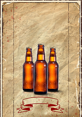 复古啤酒餐饮海报背景