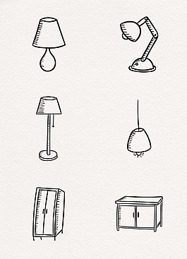 室内设计灯具速写图片