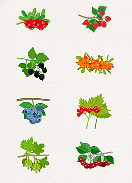 美味水果果树卡通设计