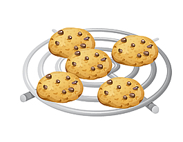 烘烤出炉的美味饼干矢量图