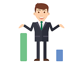 卡通商务男士做报告矢量元素