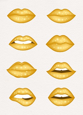金色炫彩嘴唇设计
