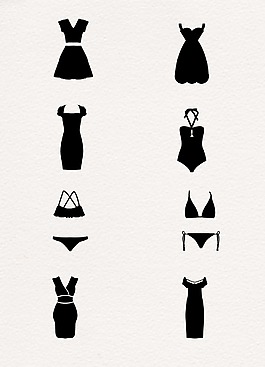 黑色女性服装剪影