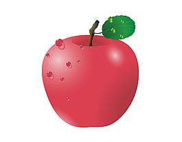 卡通红色苹果矢量元素