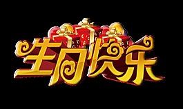 生日快乐礼物礼品艺术字设计
