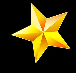 金色五角星矢量元素