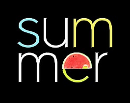 夏天西瓜summer艺术字字体设计