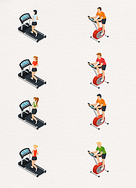 手绘跑步锻炼健身广告素材设计