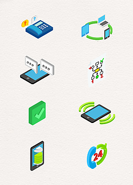 卡通手绘客服呼叫中心相关图标设计
