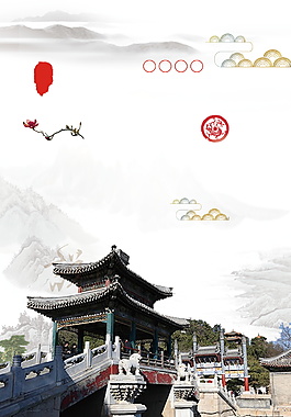 美丽北京宫殿凉亭广告背景