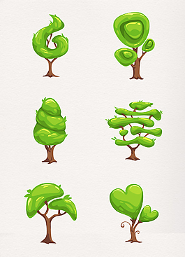 绿色树木卡通创意设计