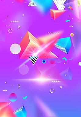 立体几何创意海报背景
