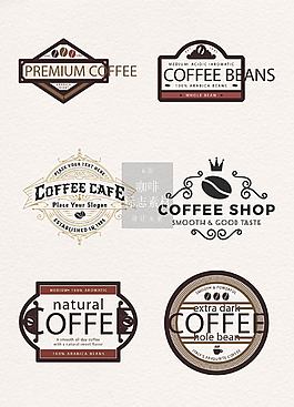 时尚复古的咖啡标志素材