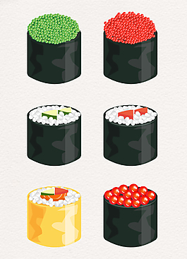 卡通美味日本寿司矢量素材