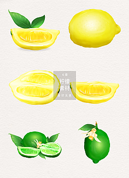 矢量柠檬设计元素