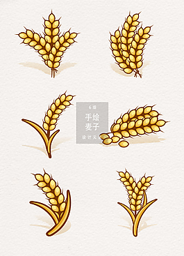 手绘麦子装饰图案
