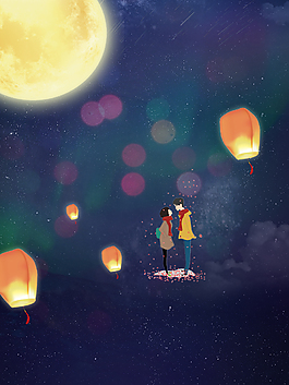 七夕情人节牛郎织女背景